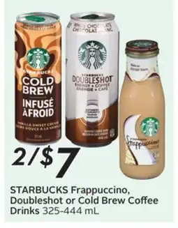 Sobeys STARBUCKS Frappuccino, Doubleshot or Cold Brew Coffee Drinks offer