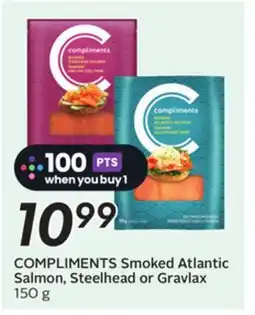 Sobeys COMPLIMENTS Smoked Atlantic Salmon, Steelhead or Gravlax offer