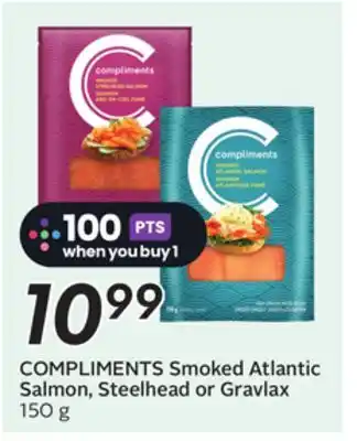 Sobeys COMPLIMENTS Smoked Atlantic Salmon, Steelhead or Gravlax offer