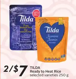 Sobeys TILDA Ready to Heat Rice offer