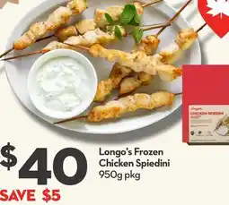 Longo's Longo's Frozen Chicken Spiedini offer