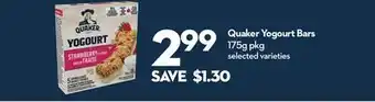 Longo's Quaker Yogourt Bars offer