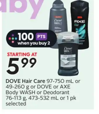 Sobeys DOVE Hair Care offer