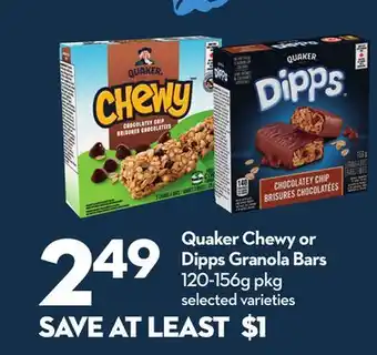 Longo's Quaker Chewy or Dipps Granola Bars offer