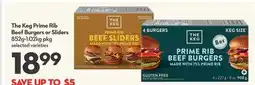 Longo's The Keg Prime Rib Beef Burgers or Sliders offer