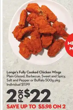 Longo's Longo's Fully Cooked Chicken Wings offer