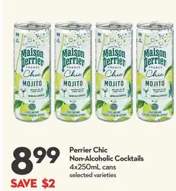 Longo's Perrier Chic Non-Alcoholic Cocktails offer