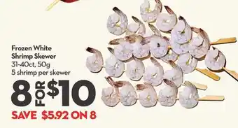 Longo's Frozen White Shrimp Skewer offer