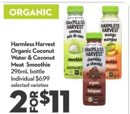 Longo's Harmless Harvest Organic Coconut Water & Coconut Meat Smoothie offer