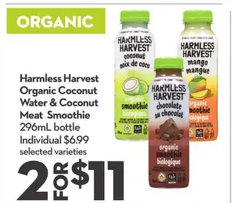 Longo's Harmless Harvest Organic Coconut Water & Coconut Meat Smoothie offer