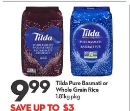 Longo's Tilda Pure Basmati or Whole Grain Rice offer