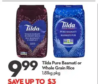 Longo's Tilda Pure Basmati or Whole Grain Rice offer