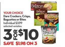 Longo's Dare Crackers, Crisps, Baguettes or Bites offer