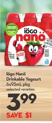 Longo's Iögo Nanö Drinkable Yogourt offer