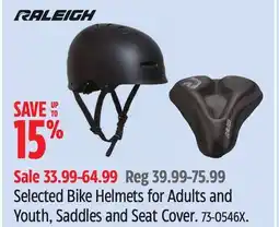 Canadian Tire Raleigh Selected Bike Helmets for Adults and Youth, Saddles and Seat Cover offer