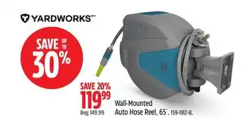 Canadian Tire Yardworks Wall-Mounted Auto Hose Reel offer