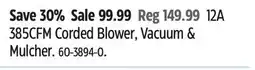 Canadian Tire WORX 12A 385CFM Corded Blower, Vacuum & Mulcher offer