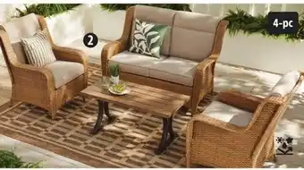 Canadian Tire CANVAS Pemberton Conversation Set, 4-Pc. 2 chairs, loveseat and table. Water/stain/ fade-resistant offer