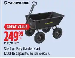 Canadian Tire Yardworks Steel or Poly Garden Cart, 1200-lb Capacity offer