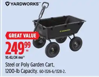 Canadian Tire Yardworks Steel or Poly Garden Cart, 1200-lb Capacity offer