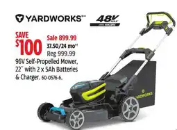 Canadian Tire Yardworks 96V Self-propelled Mower offer