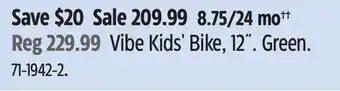 Canadian Tire RALEIGH Vibe Kids' Bike, 12˝ offer