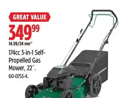 Canadian Tire CERTIFIED 174cc 3-in-1 Self- Propelled Gas Mower, 22˝ offer