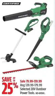 Canadian Tire Selected 20V Outdoor Power Tools offer