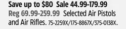Canadian Tire Camo Selected Air Pistols and Air Rifles offer