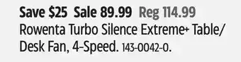 Canadian Tire Rowenta Desk Fan offer
