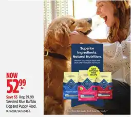 Canadian Tire Selected Blue Buffalo Dog and Puppy Food offer