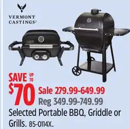 Canadian Tire Vermont Castings Selected Portable BBQ, Griddle or Grills offer