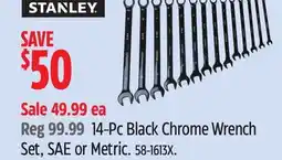 Canadian Tire Stanley 14-Pc Black Chrome Wrench Set, SAE or Metric offer