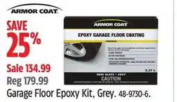 Canadian Tire ARMOR COAT Garage Floor Epoxy Kit, Grey offer