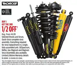 Canadian Tire MONROE Selected Shocks and Struts. Quick-Strut complete strut assembly offer