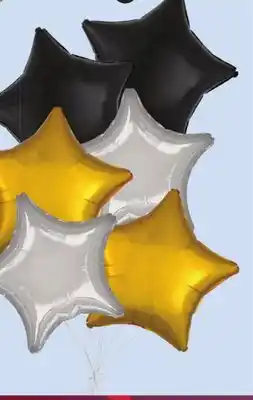 Canadian Tire 18˝ Gold, Silver and Black Star Foil Balloon Bouquet offer