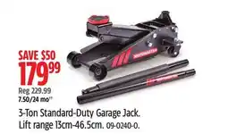 Canadian Tire Motomaster 3-Ton Standard-Duty Garage Jack. Lift range 13cm-46.5cm offer