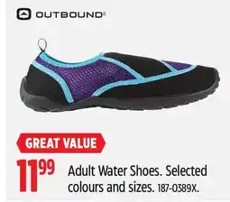 Canadian Tire OUTBOUND Adult Water Shoes. Selected colours and sizes offer