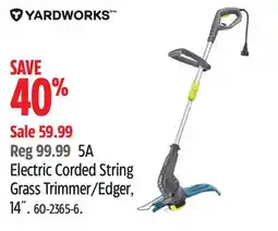 Canadian Tire YARDWORKS Electric Corded String Grass Trimmer/Edger offer