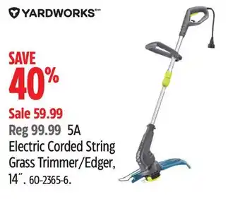 Canadian Tire YARDWORKS Electric Corded String Grass Trimmer/Edger offer