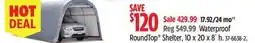 Canadian Tire Waterproof RoundTop Shelter, 10 x 20 x 8´ h offer
