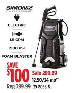 Canadian Tire Simoniz ELECTRIC 1.5 GPM 2100 PSI FOAM BLASTER offer