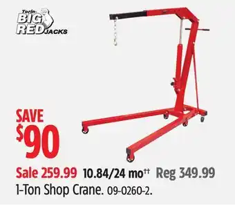 Canadian Tire Big Red 1-Ton Shop Crane offer