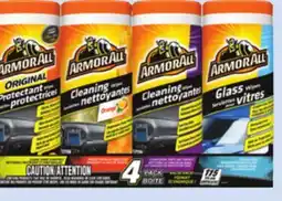 Canadian Tire Armor All 4-Pk Wipes Including Protectant, Glass and Cleaning Wipes offer