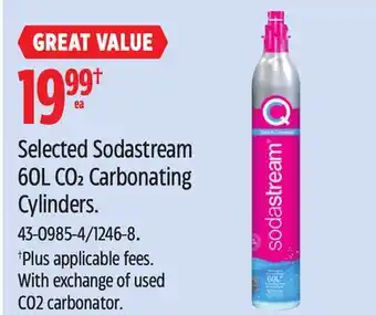 Canadian Tire Sodastream Selected Sodastream 60L CO2 Carbonating Cylinders offer