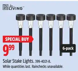 Canadian Tire For Living 6-pack Solar Stake Lights offer