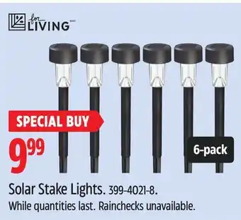 Canadian Tire For Living 6-pack Solar Stake Lights offer