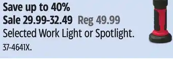 Canadian Tire Selected Work Light or Spotlight offer