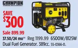 Canadian Tire Champion 6500W/8125W Dual Fuel Generator offer