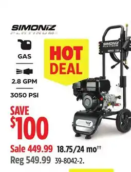 Canadian Tire Simoniz GAS 2.8 GPM offer